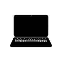 Open Portable Personal Computer with a Screen and Keyboard vector