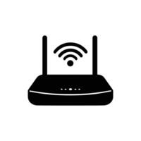 Silhouette Icon of Router Device Logo Style Design vector
