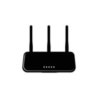 Sleek Router Silhouette Icon for Modern Wireless Network vector