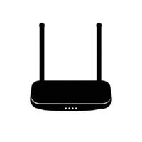 Router Silhouette Wireless Signal Connection Icon and Logo vector
