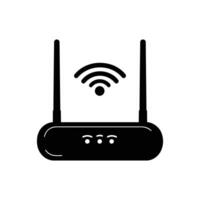 Wireless Router Icon Silhouette Minimal Logo Style Design vector
