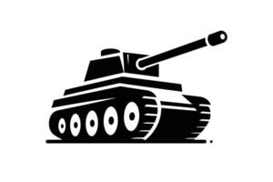 Tank Silhouette Icon Military Vehicle Logo Design Concept vector