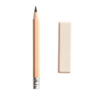 A pencil with an eraser on transparent background png