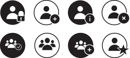 Set of profile icons set, User icon for web use, user person icon, icon set, icons in a simple linear and solid style. vector