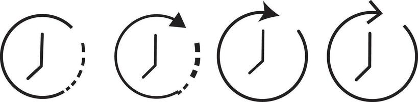 Time icon symbol vactor. Fast time simple outline icon. Flat sign long shadow clock icon vactor symbol. vector