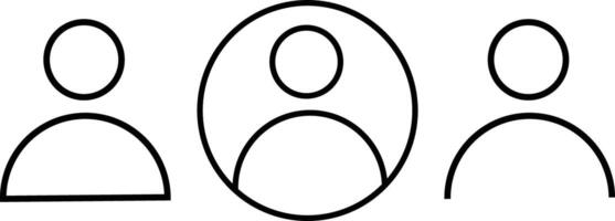 User Icon Bundle in Circle, user profile or login buttons. version on black and white symbols background vector