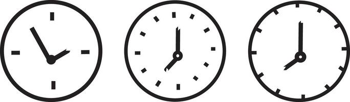 Clock icon set. quick time icon on white background symbol. Clocks icon design, vector