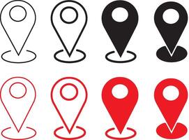 Set of map pin location icons. Pin location icon symbol. Map pin icon illustration vector