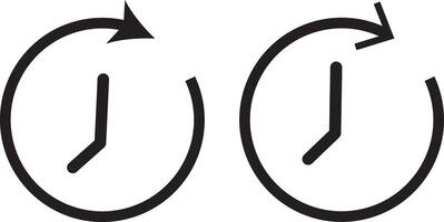 Black refresh timeline icon. Perfect for web and app interfaces, presentations, hour sign or symbol vector