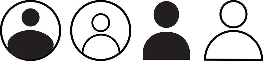 Set of users accept icons set. Line and glyph user avatar. Stock sign illustration vector