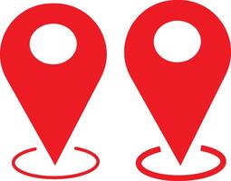 Red location icon Pin point. Pin location icon backgrounds vector