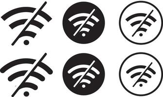 wireless or wifi internet connection icon vactor set. Wireless symbol collection. no wifi sign on white background symbol. vector