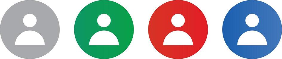 black profile color person icon. User avatar icons set vector