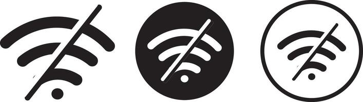 Free wifi connection icon set. Wireless symbol collection. no wifi sign on white background symbol design. Remote internet access collection vector