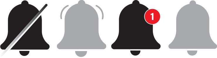 Priline notification bell icon vactor set. ringing bell and notification number sign for alarm clock. New notificationnt vector