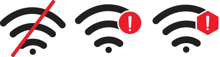Priinternet error connection warning icon symbols design. Wireless network with prohibition symbol vactor illustration vector