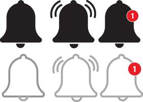PriMessage notification bell line icon. ringing bell and notification number sign for alarm clock. New notificationnt vector