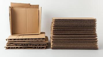 A stack of cardboard boxes and a cardboard box photo