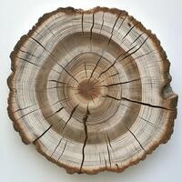 A tree stump with a ring of wood on it photo