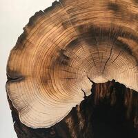 A close up of a tree stump with a tree ring photo