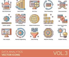 Data analytics icons set, vol 3 vector