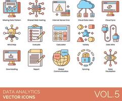 Data analytics icons set, vol 5 vector
