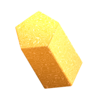 A yellow cube with a pattern on it png