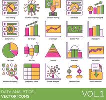Data analytics icons set, vol 1 vector