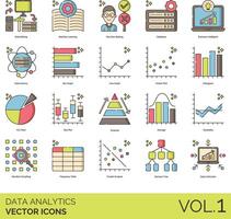 Data analytics icons set, vol 1 vector