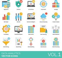 Data analytics icons set, vol 1 vector