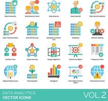 Data analytics icons set, vol 2 vector