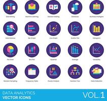 Data analytics icons set, vol 1 vector