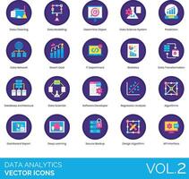 Data analytics icons set, vol 2 vector