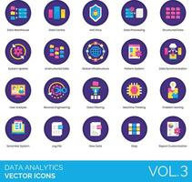 Data analytics icons set, vol 3 vector