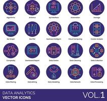 Data analytics icons set, vol 1 vector