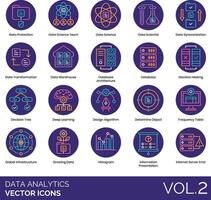 Data analytics icons set, vol 2 vector