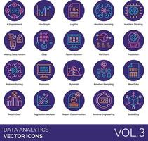 Data analytics icons set, vol 3 vector