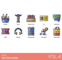 icons set of music, dance, party, club, club, music, dj, music vector