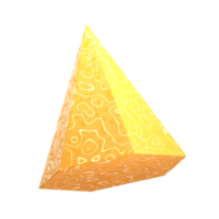 A yellow pyramid shaped object on a black background png