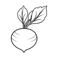 Simple Line Drawing of a Turnip Vegetable for Coloring Pages Cookbooks and Farm Fresh Branding vector