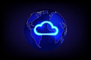 Cloud Storage data connections digital earth, network technology innovation concept vector