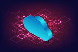 Cloud Storage data connections digital security, network technology innovation concept vector