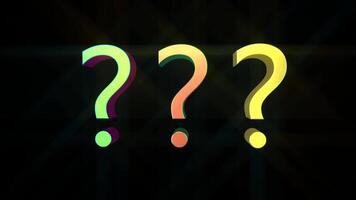 Question Marks 3D Rendering 4K video