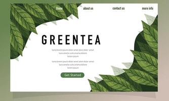 Green Leaves Nature Web Design Template vector