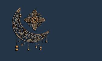 Luxury Ramadan Background with Golden Crescent Moon vector