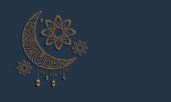 Ramadan Background with Gold Lanterns and Stars vector