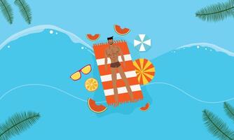 Ocean Summer Background with Calm Water and Horizon vector