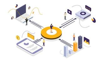 Isometric Digital Workflow Illustration vector