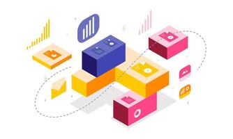 3D Isometric Infographic Design vector
