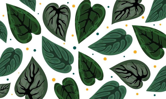 Monstera and Caladium Leaf Pattern